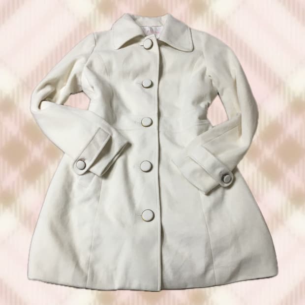 리즈리사 화이트 아이보리 코트 라떼 히메 갸루 러블리 로걀 빈티지 모리