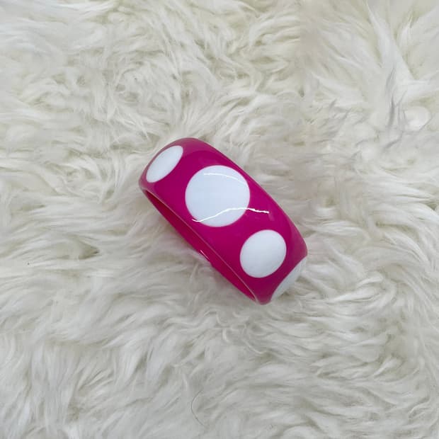 키치 핑크 도트 뱅글