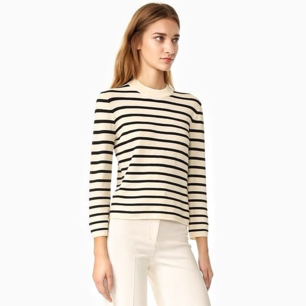 띠어리 스트라이프 니트 탑