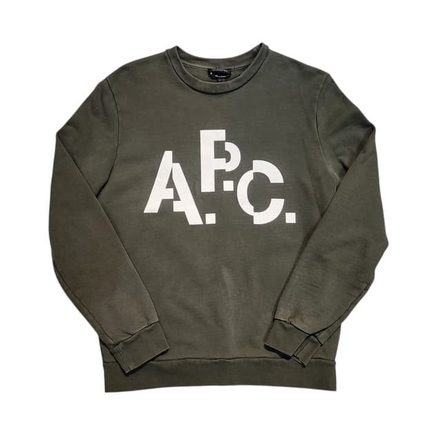 A.P.C 아페쎄 로고 맨투맨 카키 (L)