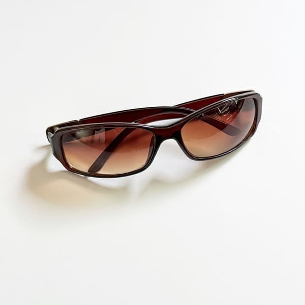 90s 브라운 볼드 스퀘어 그라디언트 틴트 빈티지 선슬라스
