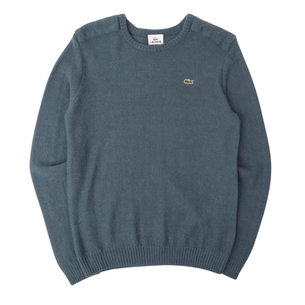 라코스테 숄더패치 울 알파카 모헤어 니트