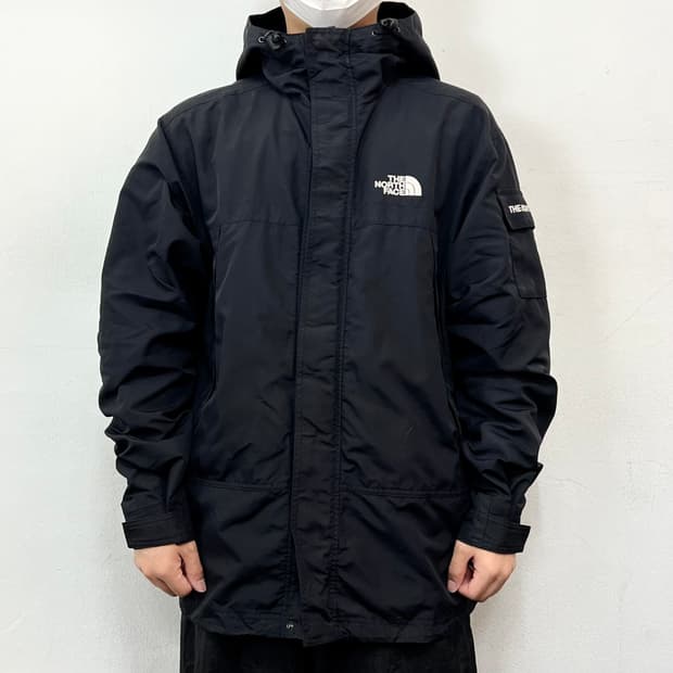 노스페이스 블랙 사이드로고 투웨이 후드 바람막이 자켓