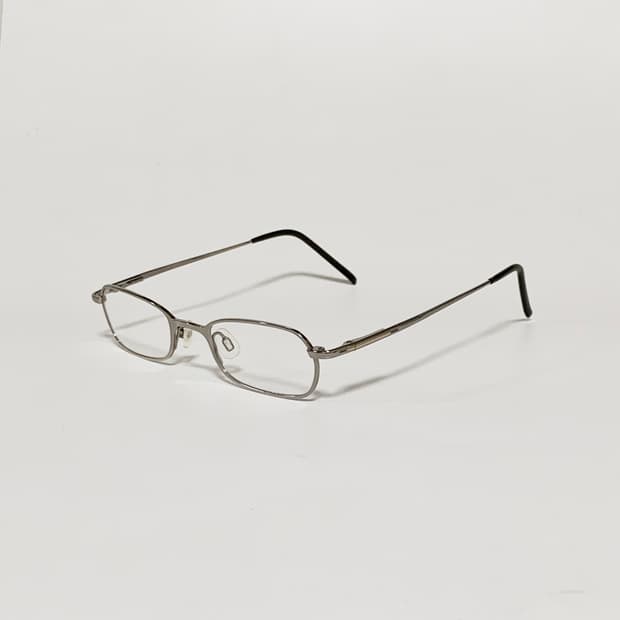 930 데드스탁 슬림 실버 소형 남녀공용 사각 미니멀 프레임 빈티지안경 