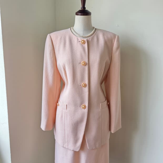 핑크 코랄 트위드 셋업