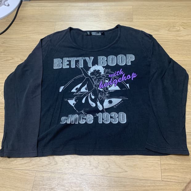 100/XL) Betty Boop 베티붑 프린팅 빈티지 롱슬리브