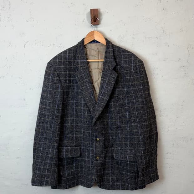 해리스트위드 USA 빈티지 체크 자켓