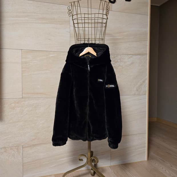 [140] 내셔널지오그래픽 밍크퍼 아동 후드 자켓