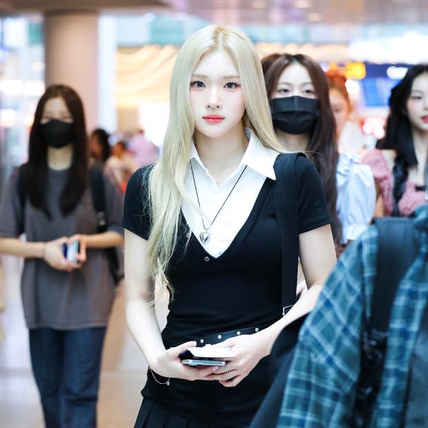 헬레네파리스 셔츠 레이어드 하프 티셔츠 [블랙-화이트]