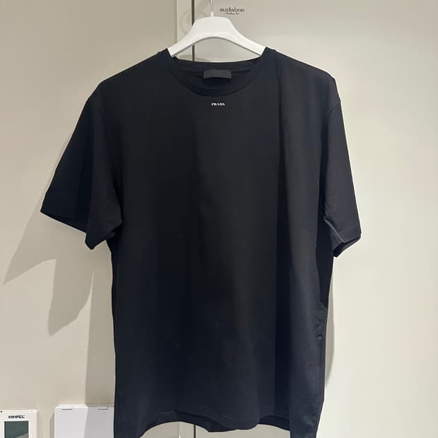 프라다 스트레치 미니 로고 반팔티셔츠