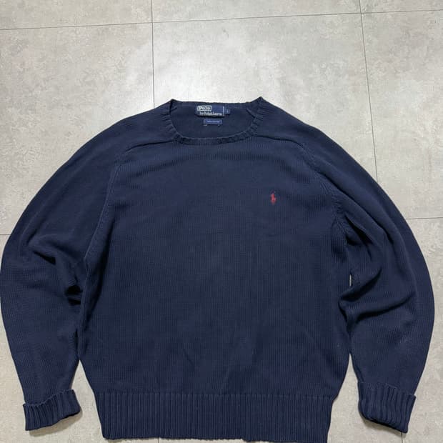 90s 랄프로렌 폴로 네이비컬러  빈티지 코튼 니트 100size  