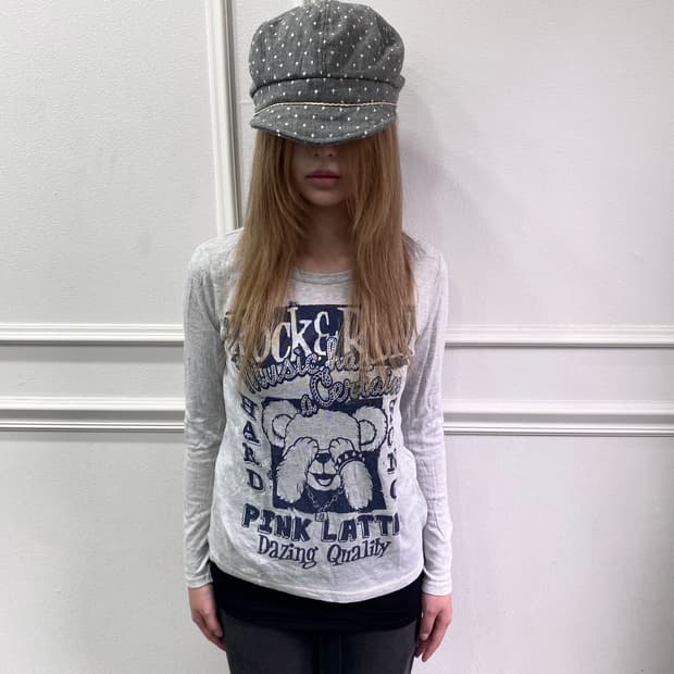 00’s Kitsch Pink Latte Print Sleeve 키치