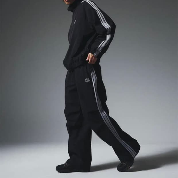 트래블 라인 테이프 다트 트랙 팬츠 블랙