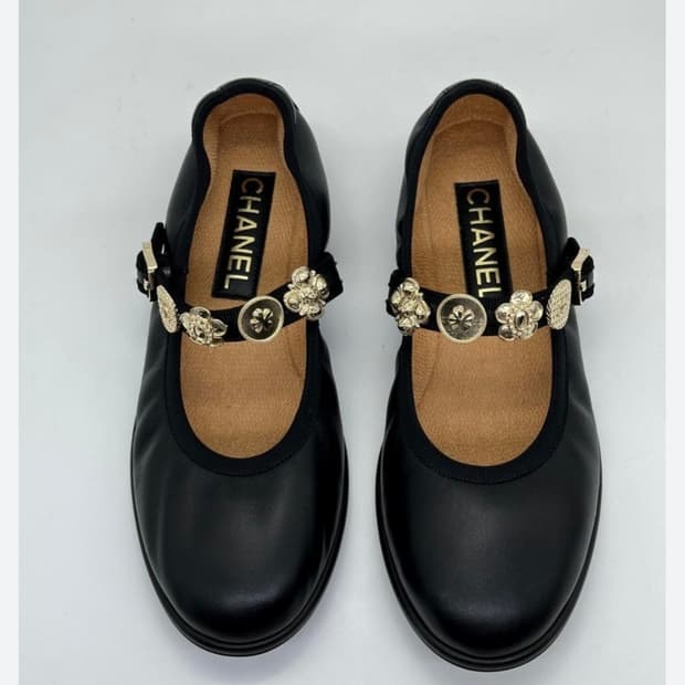 샤넬 공방 메리제인 플랫슈즈 37