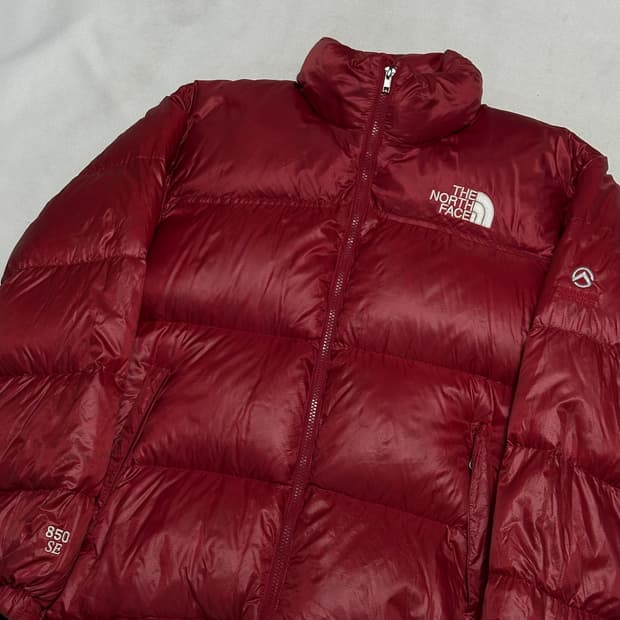 M 노스페이스 써밋 850 SE 레드 유광 구스다운 패딩