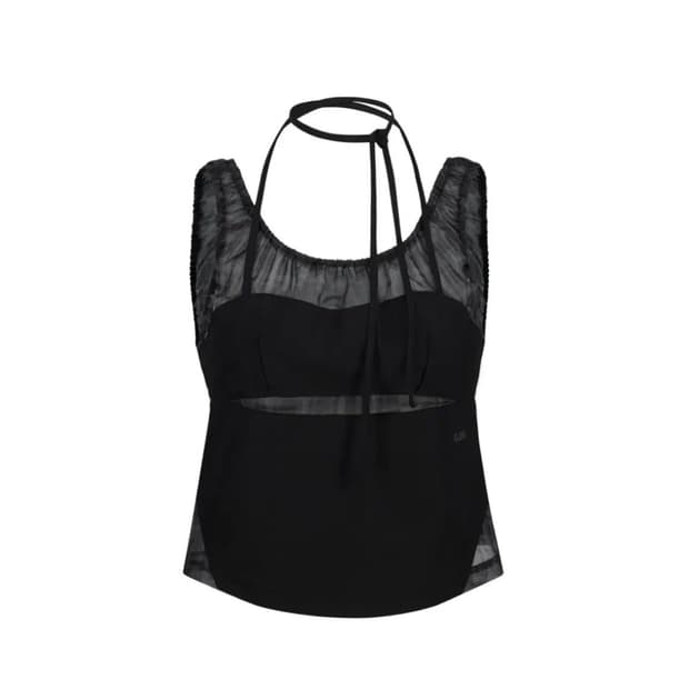오호스 홀터 스트랩 플래드 슬리브리스 Halter Strap Plaid