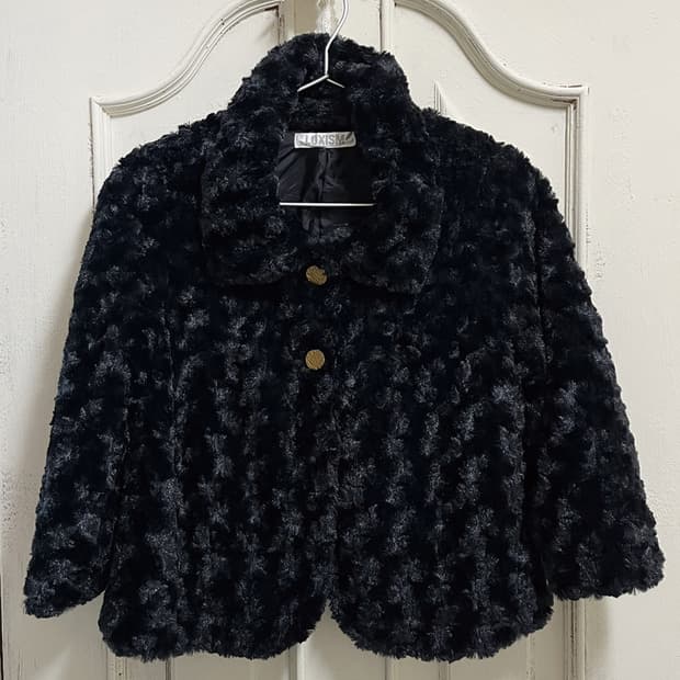 vintage eco fur jacket