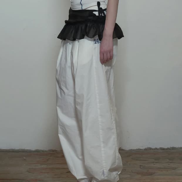 새상품) 스컬프터 My Go To Pintuck Pants White