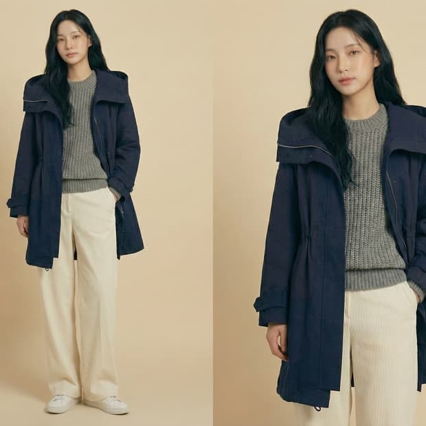 구호[KUHO] 하이넥 배색 후드 사파리 점퍼