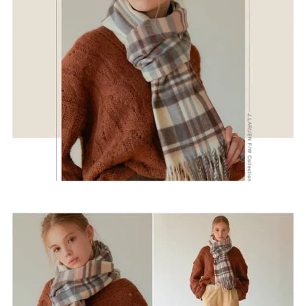 제이로렌 체크 머플러 목도리