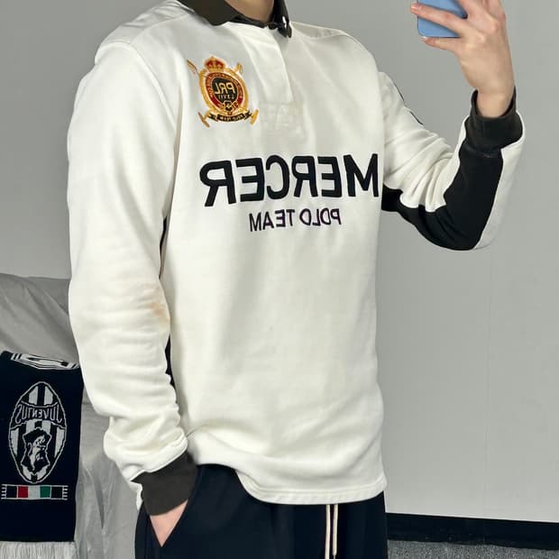 폴로 랄프로렌 팀 메르세르 화이트 럭비티 M  