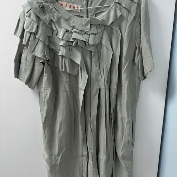 마르니 러플 그레이 원피스