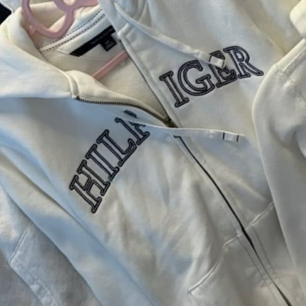 타미힐피거 타미 후드집업 화이트