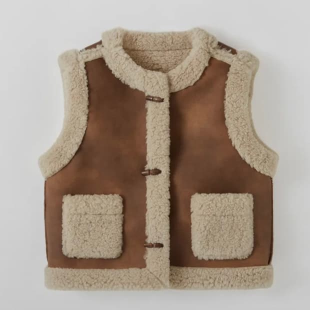 오로 라퍼지포우먼 스웨이드 토글 무스탕베스트 무스탕조끼