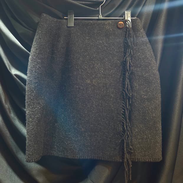 랄프로렌 컨트리 울100 프린지  랩 스커트