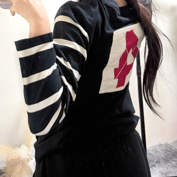 폴로 랄프로렌 00s y2k 백자수 슬리브리스(m)국내유일