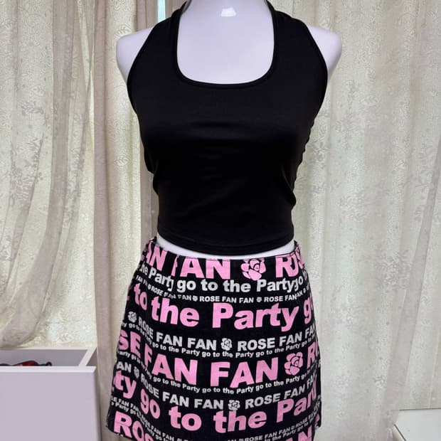 Vintage patterned denim Skirt