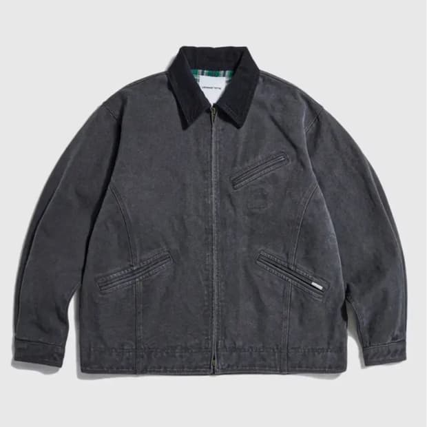 에스피오나지 워시드 캔버스 블루종 워크자켓 차콜네이비 L