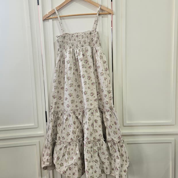 플라워 스모크 레이어드 롱 원피스