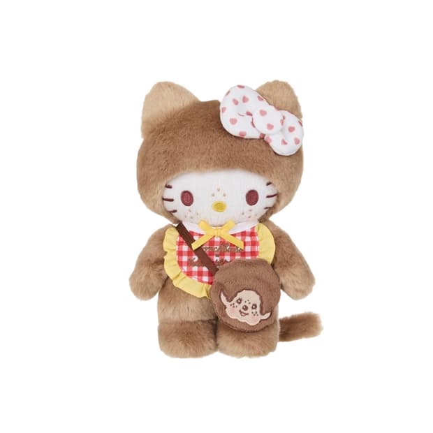 몬치치X헬로키티 깅엄 체크 브라운