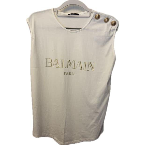 Balmain Paris Tank Top White 40