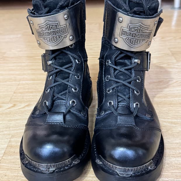 할리데이비슨 블랙 가죽 워커 40uk