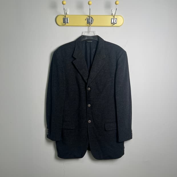베르수스 베르사체 차콜 울 싱글 블레이저 50