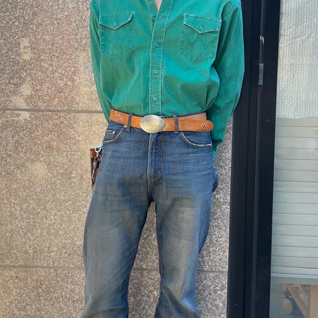 랭글러 피그먼트그린 웨스턴셔츠