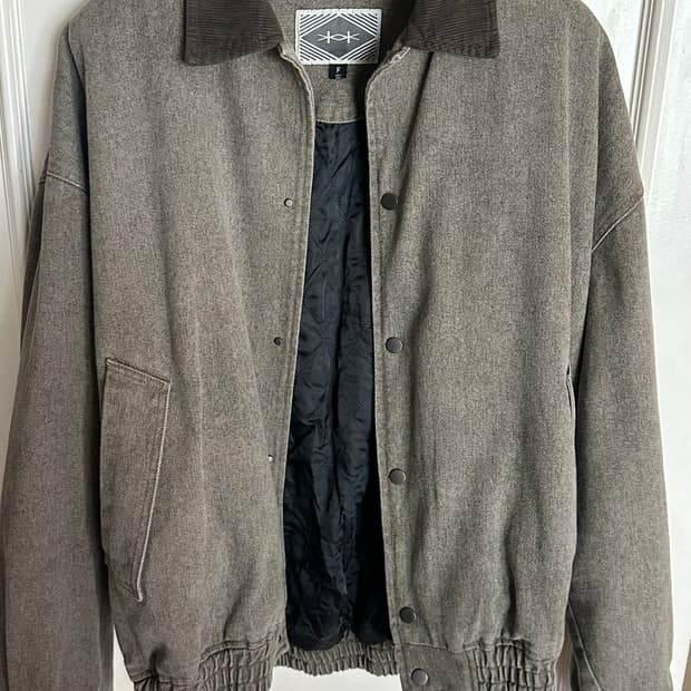어웨이 빈티지 트러커 하프 자켓 beige brown