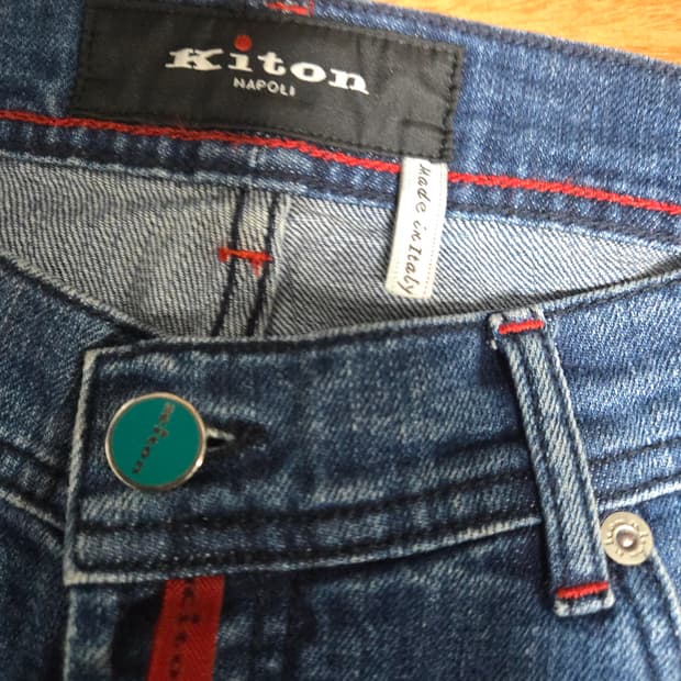 키톤 Kiton 백로고 셀비지 데님팬츠 33