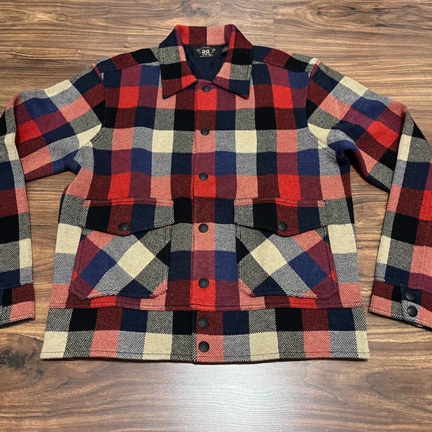 더블알엘 RRL 플레이드 Plaid 체크 울 점퍼 자켓 사이즈 M
