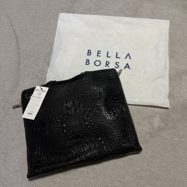 벨라보르사 소가죽 악어패턴 노트북 백