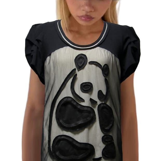 Panda Shirring Puff top