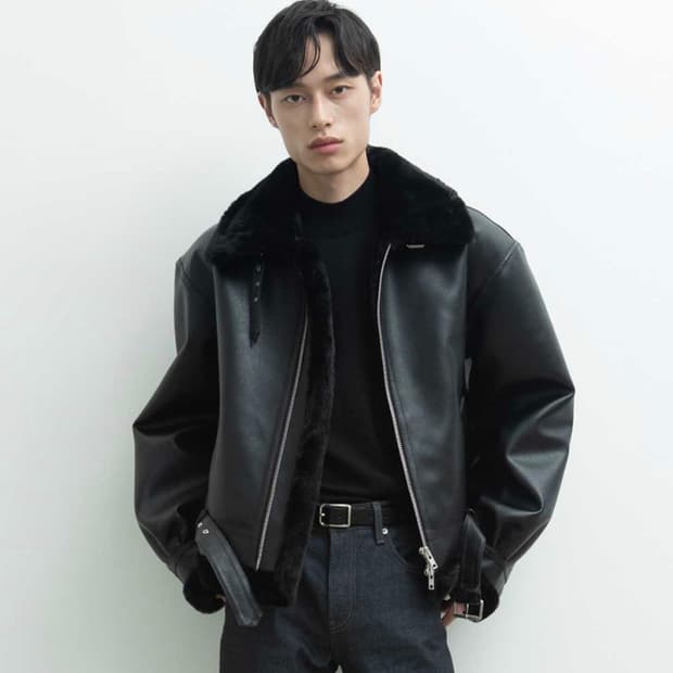 론트 무스탕 L사이즈