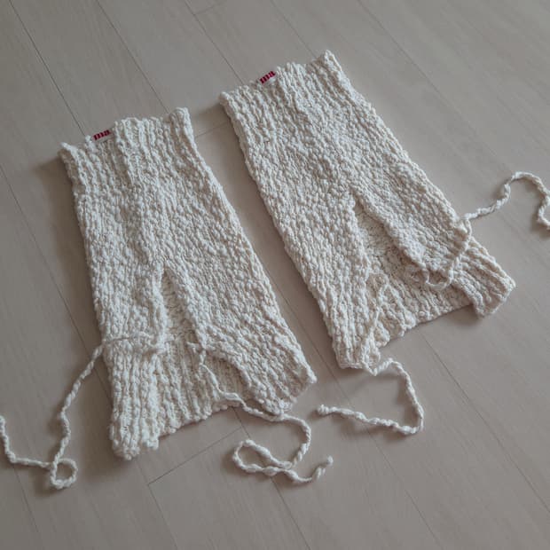 아이보리 슬릿 레그워머