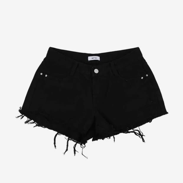 애즈온 솔리드 팬츠 SOLID BLACK SHORT PANTS