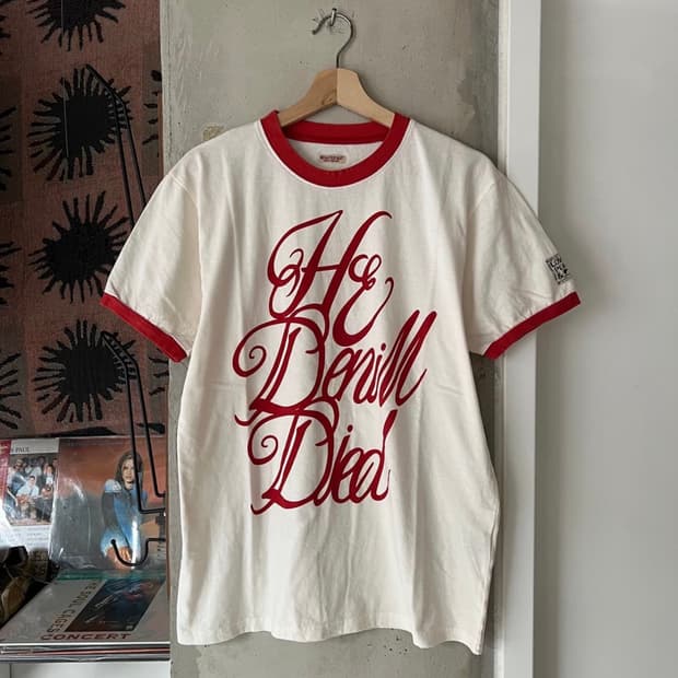 캐피탈 20데님 다이드 Pt 저지 링거 티셔츠 레드