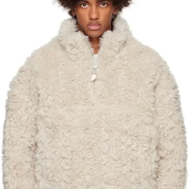 엔타이어 스튜디오 FLUFFY QUARTER ZIP (ELM) S 새상품