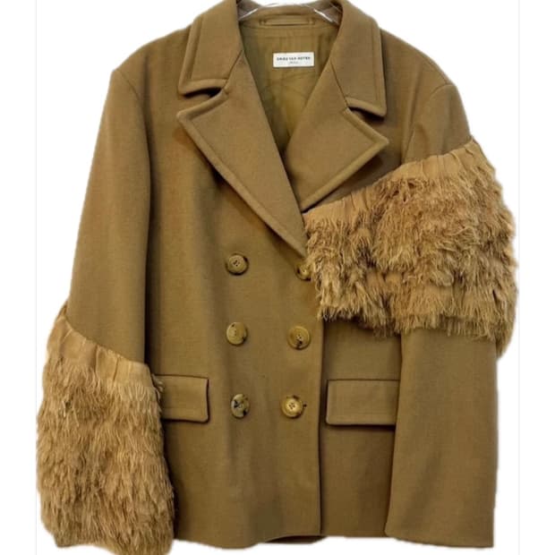 95] 드리스 반 노튼 트리밍 울 100% 더블 숏 코트 M