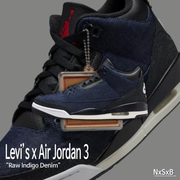 280 조던 3 x 리바이스 인디고 앤 짐 레드 새상품